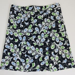 Ann Taylor Loft Petites Floral Skirt Size 0P Black